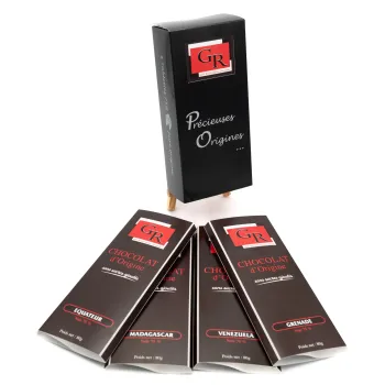 Coffret Précieuses Origines - 4 tablettes sans sucre 75 %