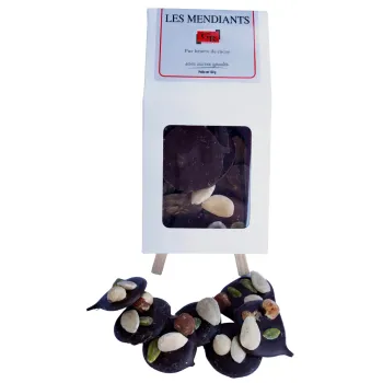 Mendiants au chocolat noir 72% sans sucre