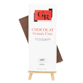 Tablette de chocolat au lait 41% sans sucre – Fleur de sel