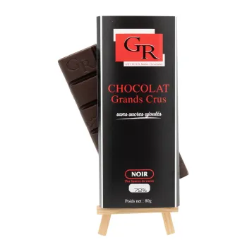 Tablette de chocolat noir 72 % sans sucre