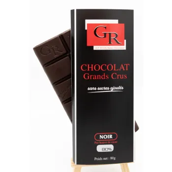 Tablette de chocolat noir 80 % sans sucre