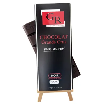 Tablette de chocolat noir 90 % sans sucre
