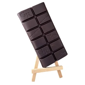 Tablette sans sucres, fourrée praliné noir 72 %